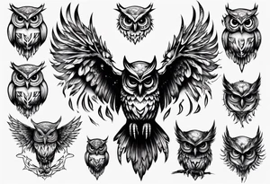 Demonic Owl tattoo idea
