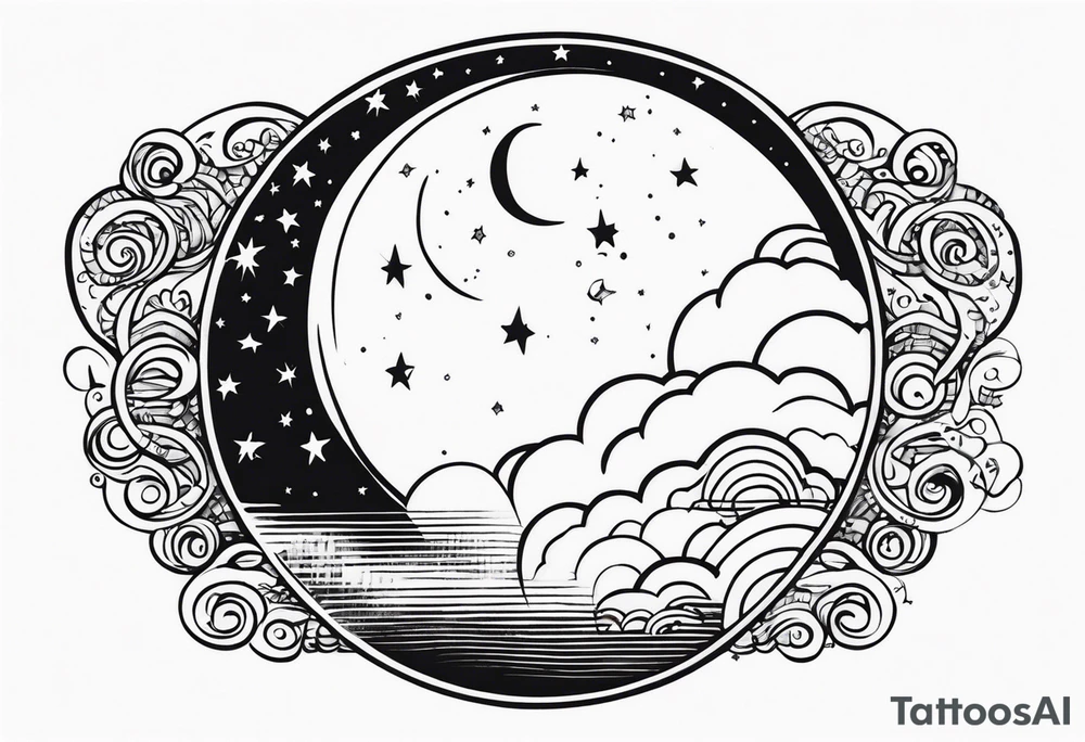 A moon with clouds december 25 1995 tattoo idea