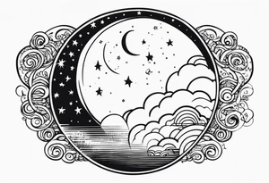 A moon with clouds december 25 1995 tattoo idea