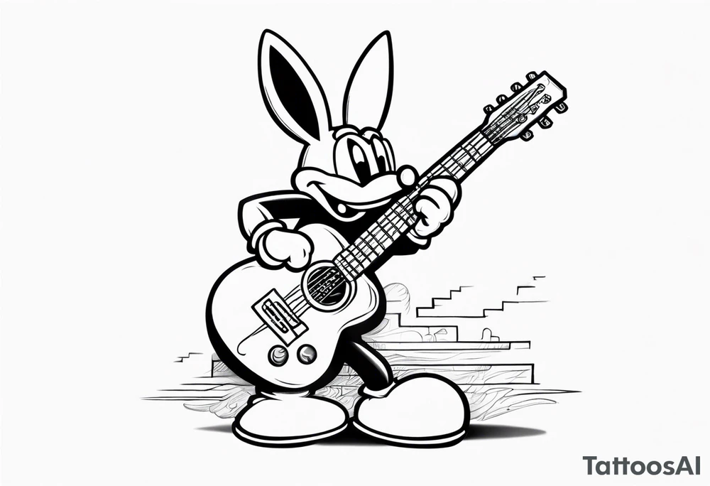 Domino's mascot the noid with a guitar tattoo idea