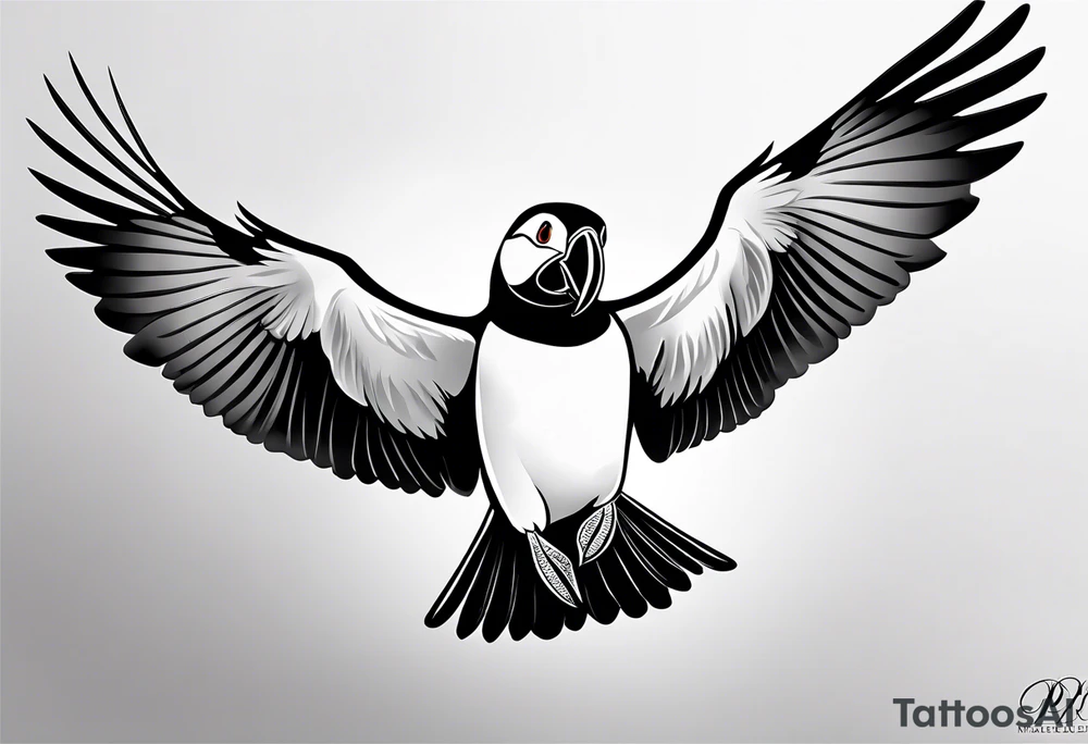 a flying puffin no background (only black and white)
- forarm Tattoo tattoo idea