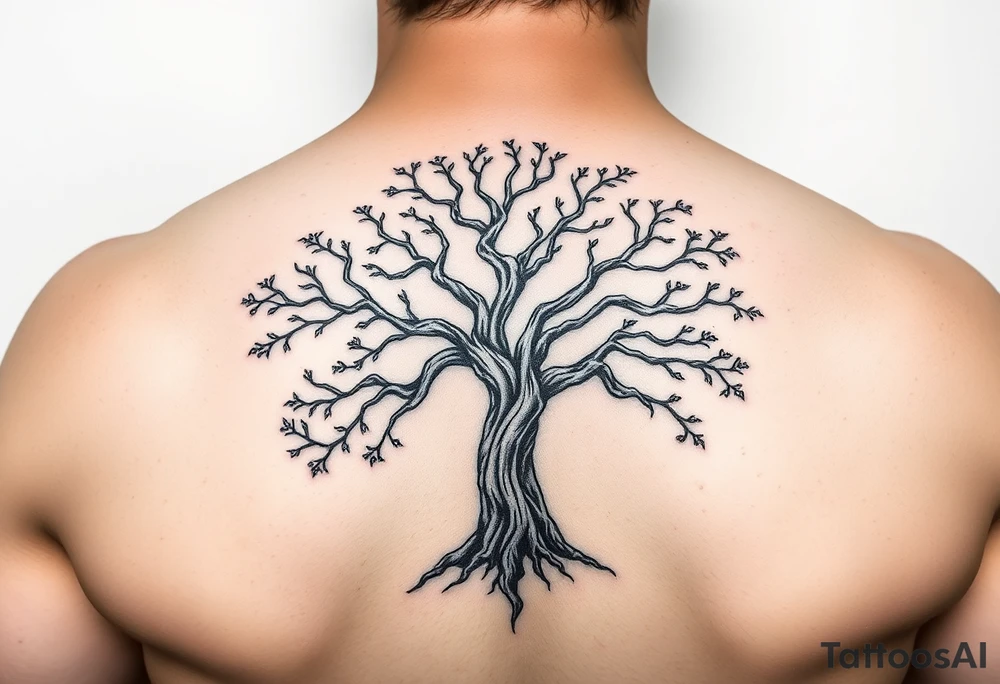 Japanese style tree of life tattoo idea