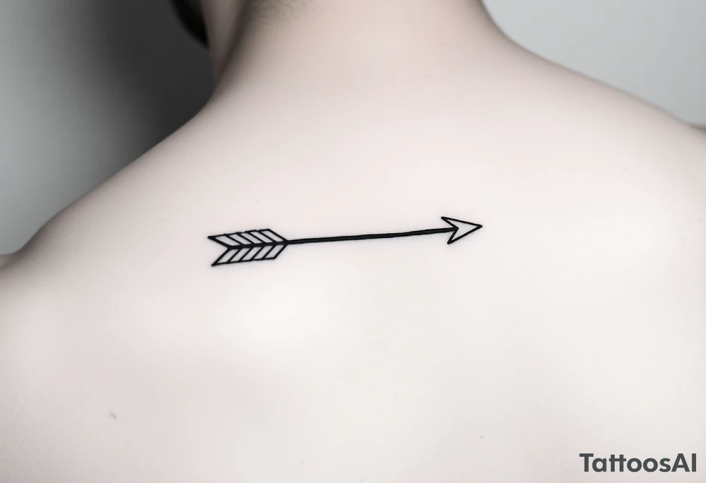 Tiny and thin fine line arrow tattoo idea
