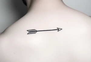 Tiny and thin fine line arrow tattoo idea