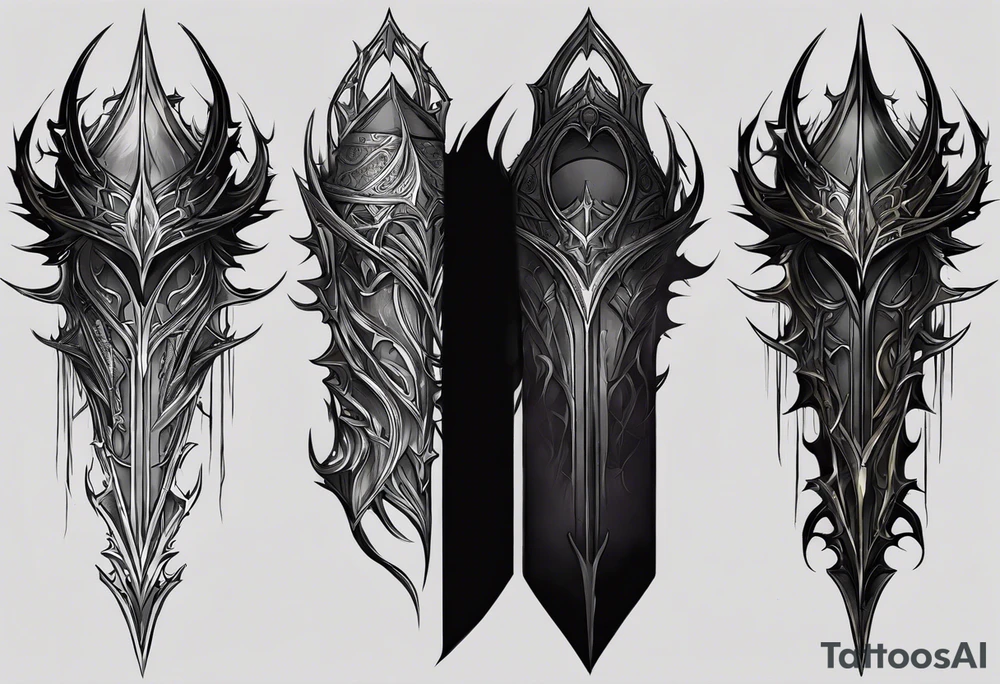 witch king lord of the real rings, leg piece which would take up the back side of my calf, from the back of knee to ankle tattoo idea