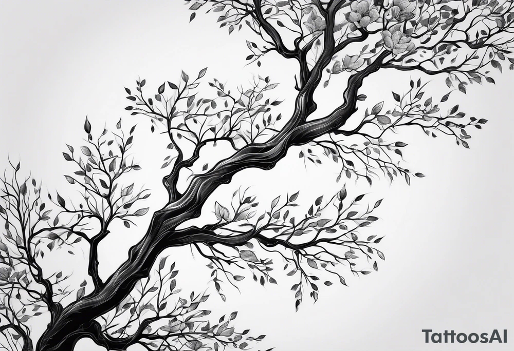 Left side tree branches tattoo idea