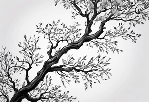 Left side tree branches tattoo idea