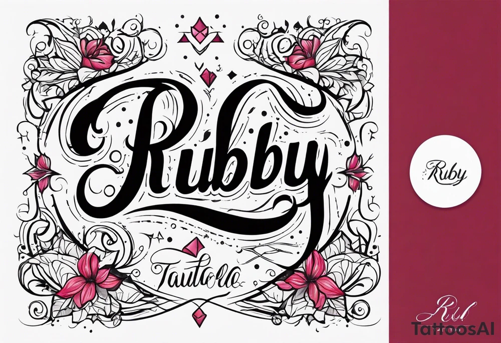 Generate a pretty tattoo with the name of: Ruby tattoo idea