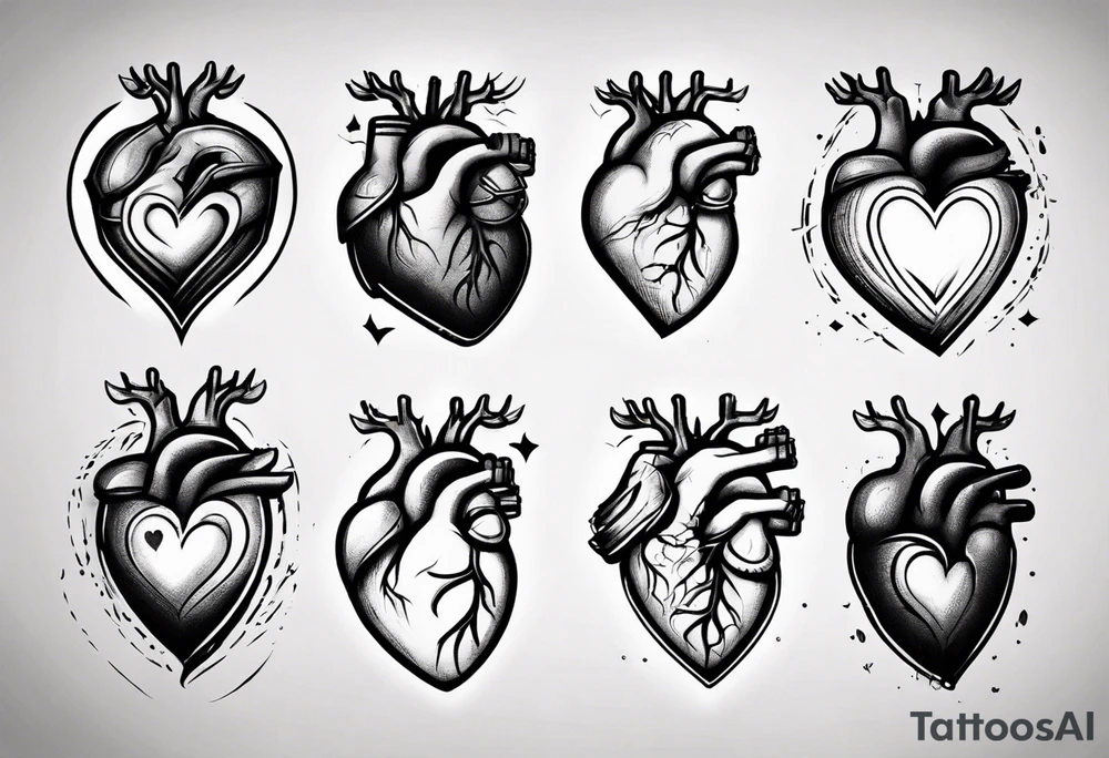 A modern heart tattoo idea