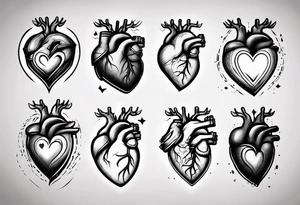 A modern heart tattoo idea