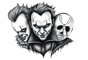 Pennywise, Freddy Krueger, Michael Meyers, and jason voorhees tattoo idea