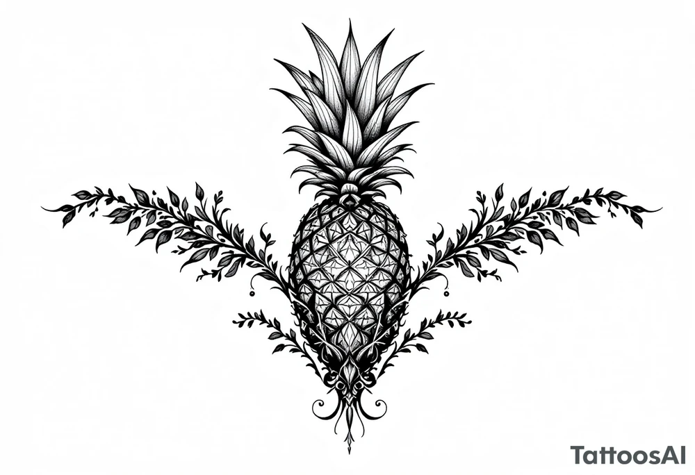 Crown pineapple vagina tattoo idea