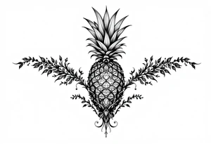 Crown pineapple vagina tattoo idea