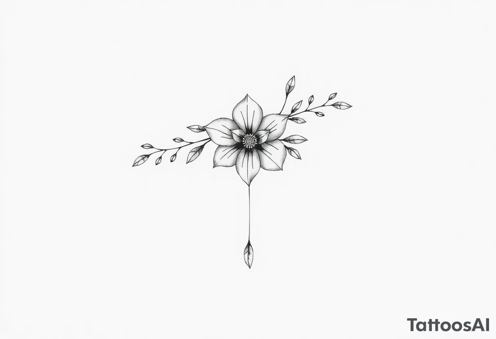 Raminho de folhas com flor de mandala tatuagem no braço tattoo idea