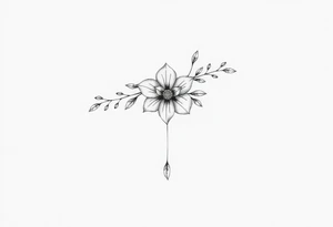 Raminho de folhas com flor de mandala tatuagem no braço tattoo idea
