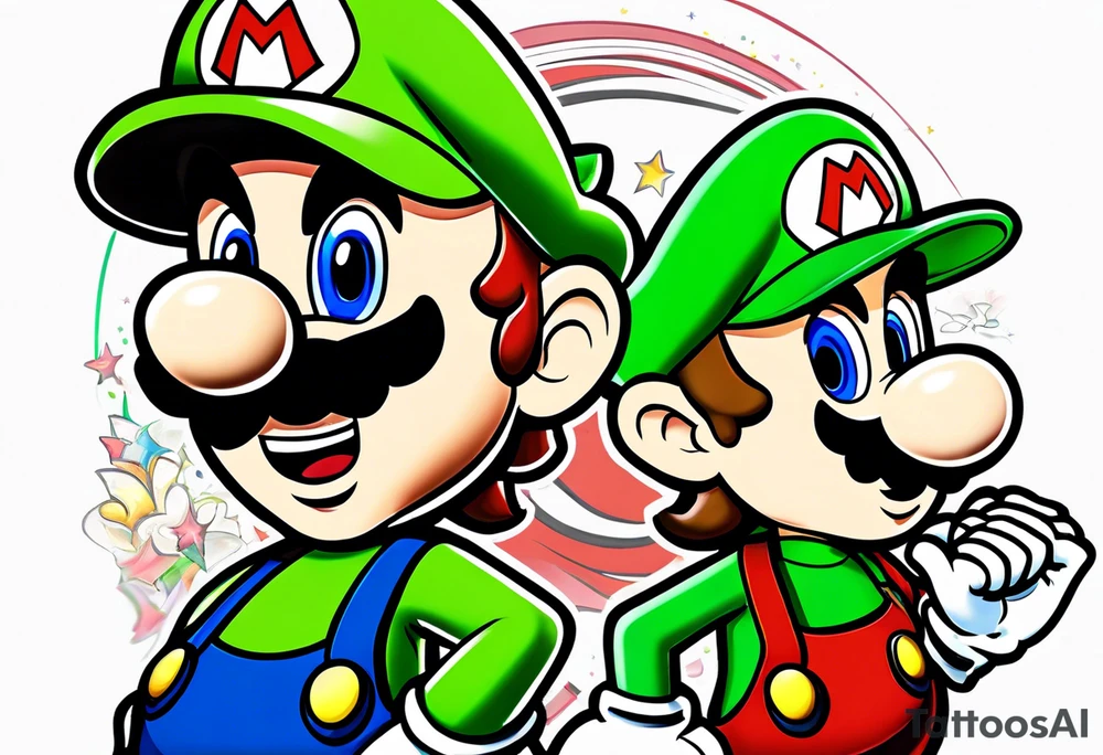 Mario and Luigi half sleeve tattoo idea