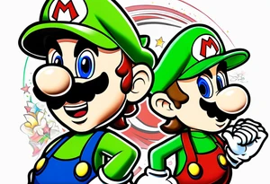 Mario and Luigi half sleeve tattoo idea