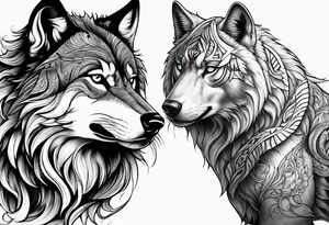 Wolf dolphin tiger tattoo idea