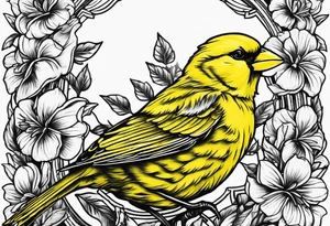yellow canary tattoo idea