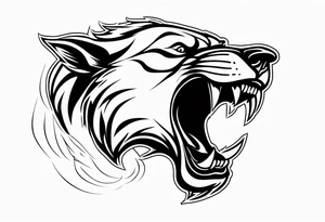 shadow beast with mouth open and smoke coming out tattoo idea