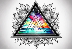 triangle prism glass dispersing a single ray into colorful rays tattoo idea