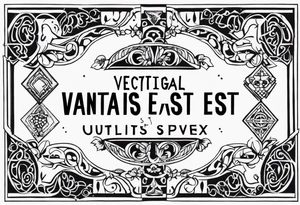 Script Latin that reads "Vectigal Vanitas est, utilitas Sanitas est, Nummus est Rex" tattoo idea