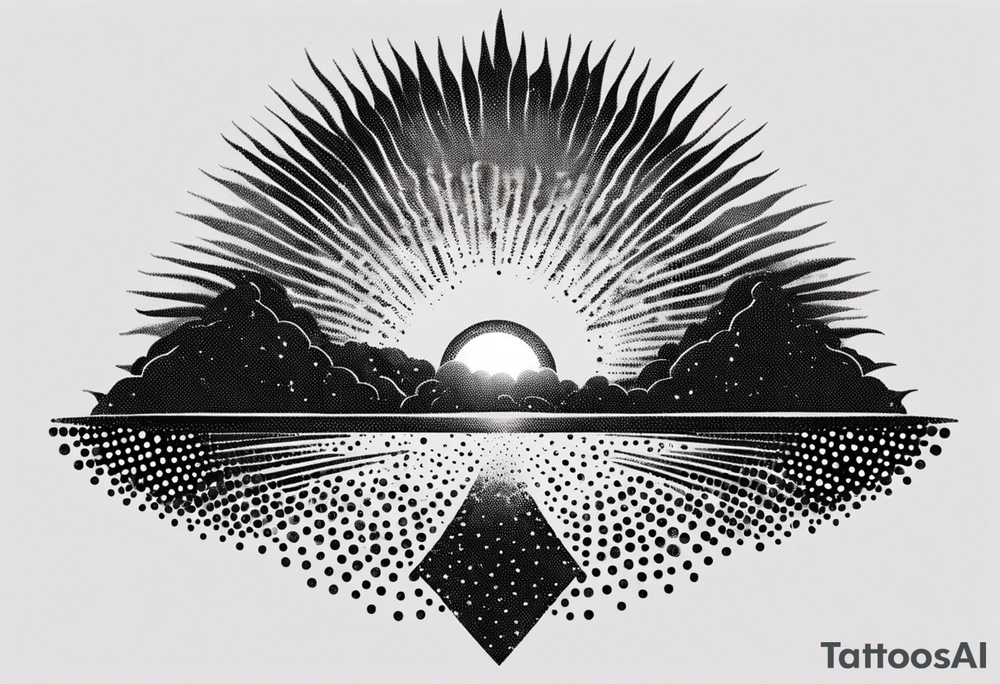 sun rays tattoo idea