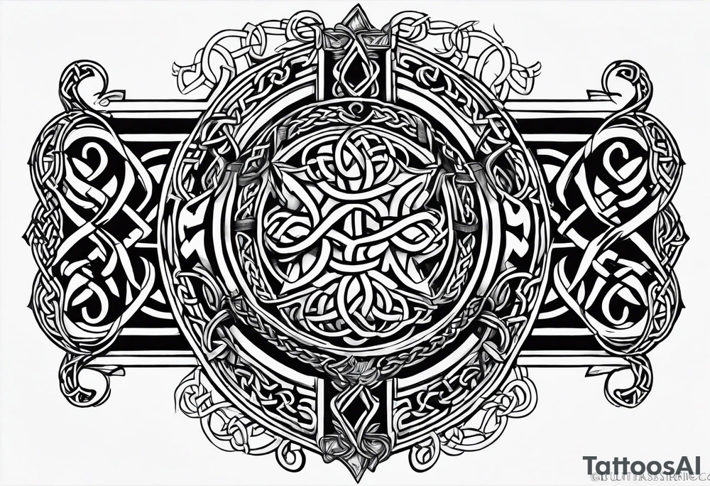 Celtic bands and a black power fist tattoo idea