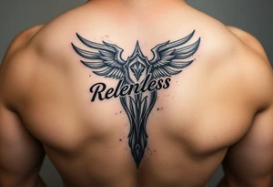 powerful majestic tattoo on a hand wrist representing "relentless" tattoo idea