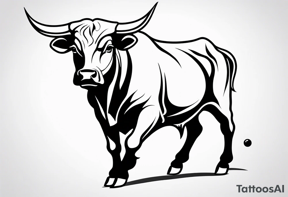 wallstreet bull with balls tattoo idea