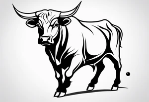 wallstreet bull with balls tattoo idea