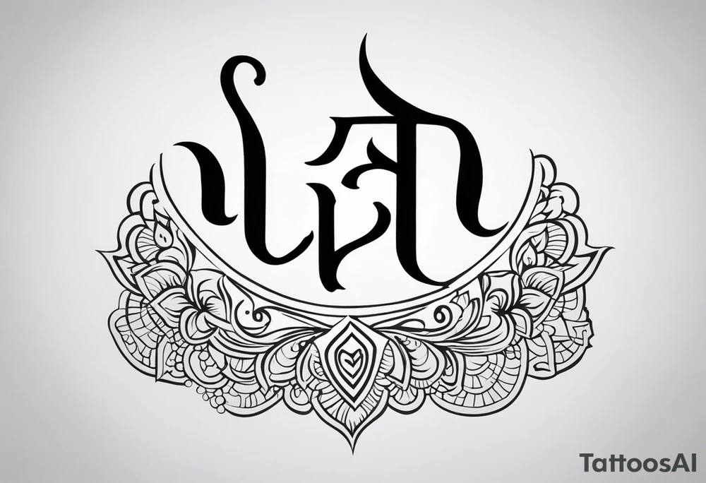 ਨਿਰਭਉ ਨਿਰਵੈਰ written in Gurmukhi written text. Add symbols for strength and love tattoo idea