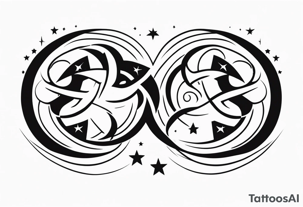 Gemini and taurus symbols intertwined tattoo idea
