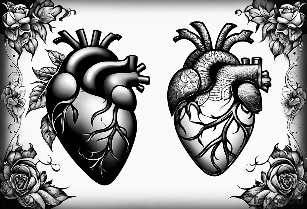 Heart versus mind tattoo idea