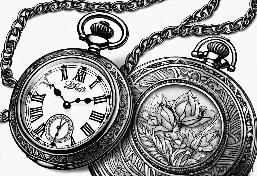 a pocket watch engraved with "don't forget April 24" tattoo idea