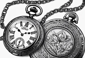 a pocket watch engraved with "don't forget April 24" tattoo idea
