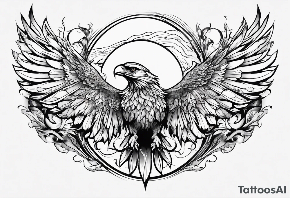 wings of various elements(i.e. earth, fire, water, and wind) tattoo idea