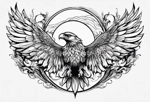 wings of various elements(i.e. earth, fire, water, and wind) tattoo idea