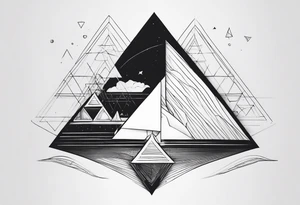 arara with small details, triangle and square forms tattoo idea