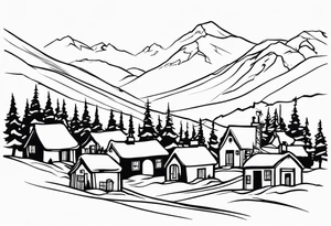 Snowy Village tattoo idea