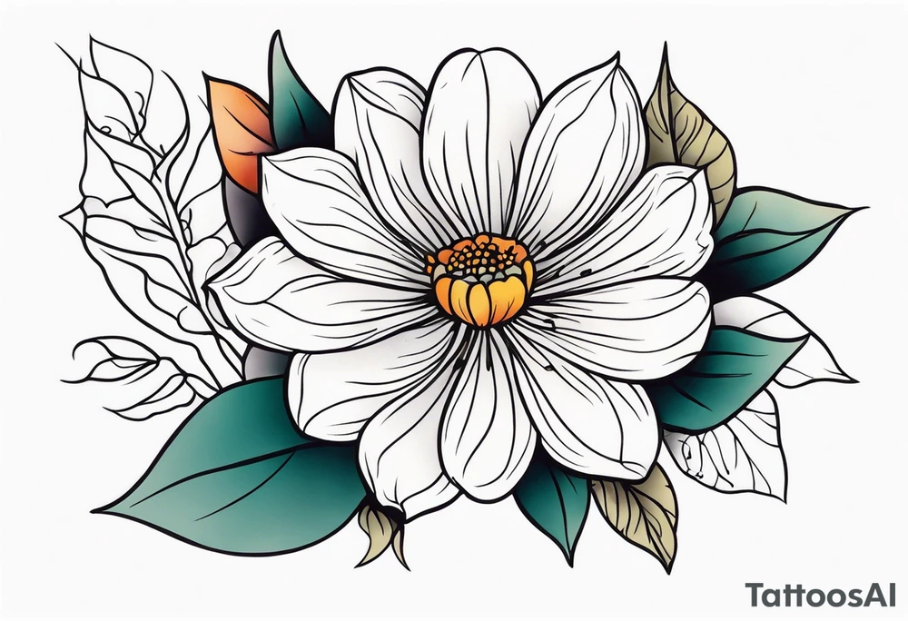 Traditional flower tattoo idea