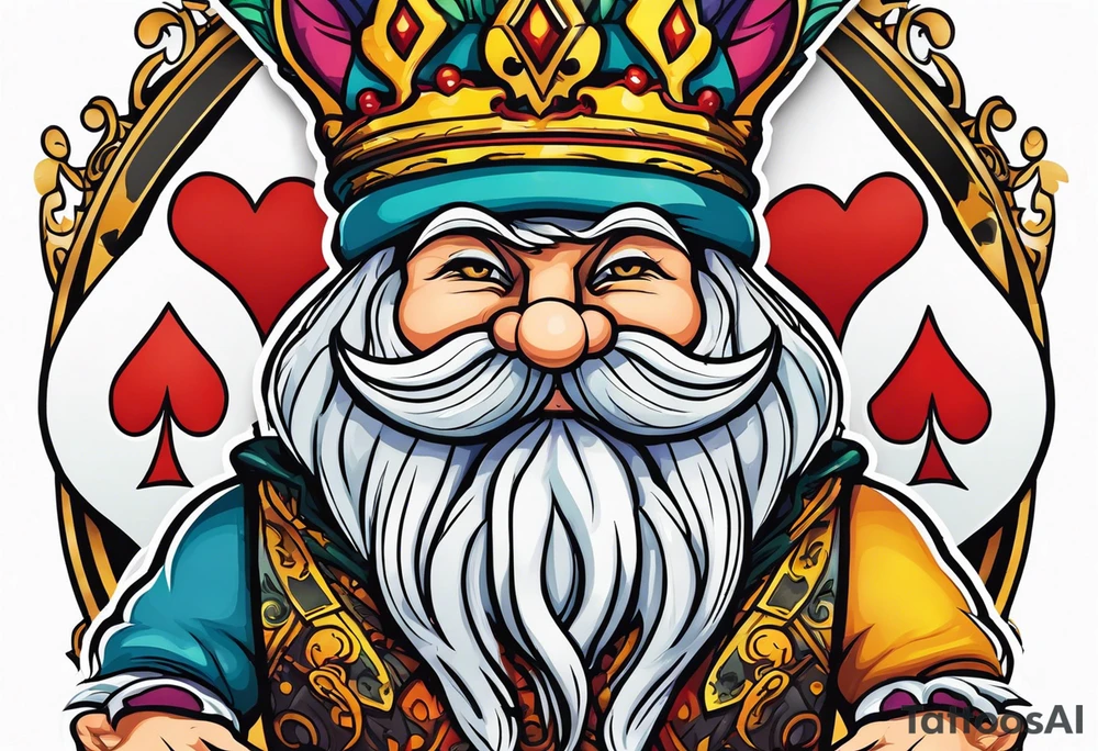Gnomes king of spades tattoo idea