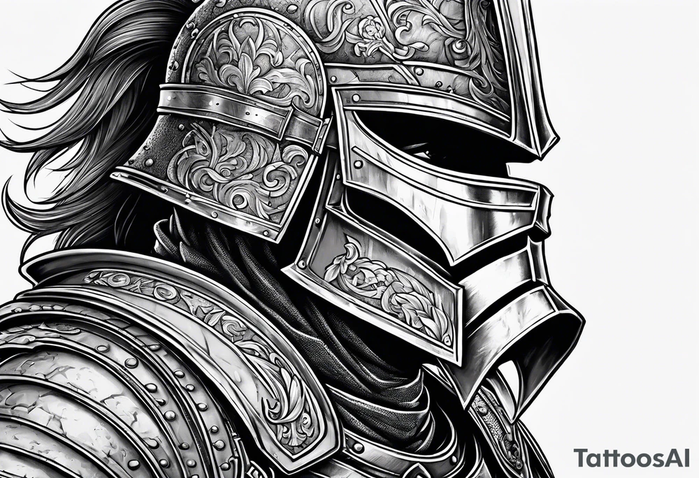 knight in heavy armor tattoo idea