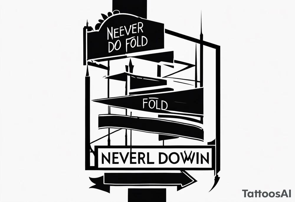 Minimalist design for a small tattoo with quote " never fold never back down" tattoo idea Minimalist design for a small tattoo with quote " never fold never back down" tattoo idea