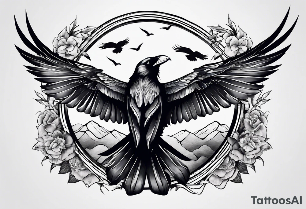 3 crows flying tattoo idea