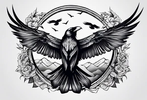 3 crows flying tattoo idea