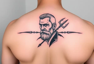 man with trident tattoo idea