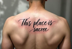 Maui outlined handwritten this place is sacred tattoo idea