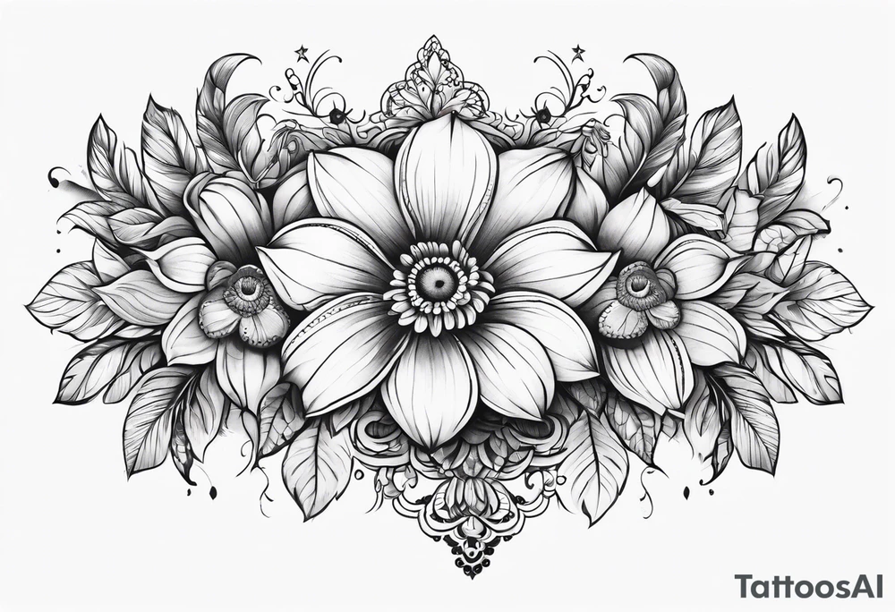 Flower lace sternum tattoo tattoo idea