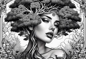 lightening with tree of life tattoo idea